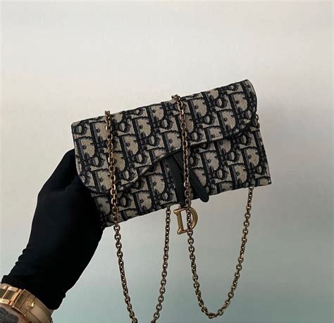 mini dior saddle wallet|long saddle wallet with chain.